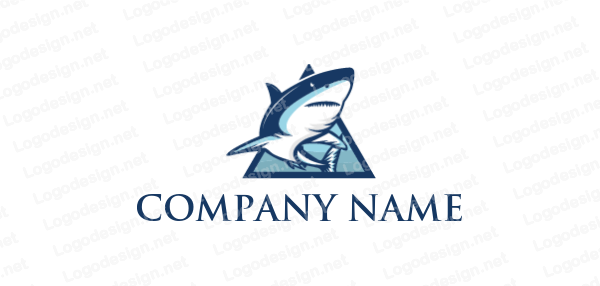 Shark in Triangle Logo - shark coming from triangle. Logo Template by LogoDesign.net