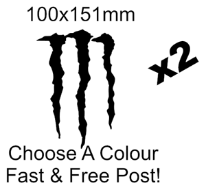 Black and White Monster Energy Logo - Monster energy logo sticker decal car van bike funny x2 | eBay