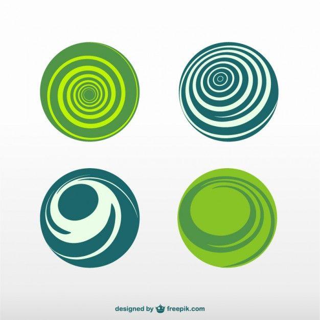 Round Blue Logo - Green and blue round logos Vector