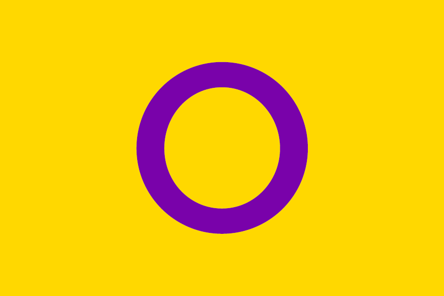 Blue Purple Circle Logo - An intersex flag - Intersex Human Rights Australia