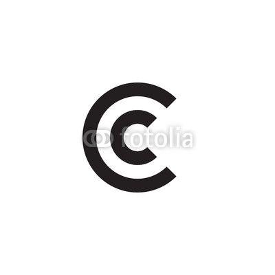 Letter CC Logo - Fototapeta Initial letter cc, cc, c inside c, linked line circle ...