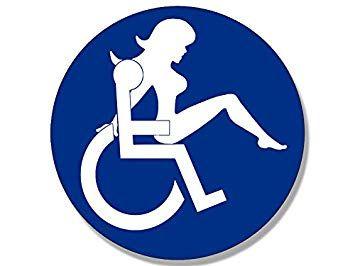 Round Blue Logo - Amazon.com: American Vinyl Round Blue Wheelchair Logo w Sexy Girl ...