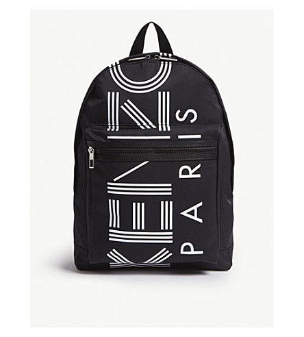 Black Striped Logo - KENZO - Striped logo nylon backpack | Selfridges.com