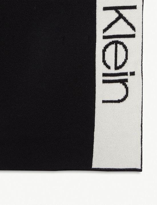 Black Striped Logo - Fashion Calvin Klein Jeans Womens Black Striped Logo Scarf 2019