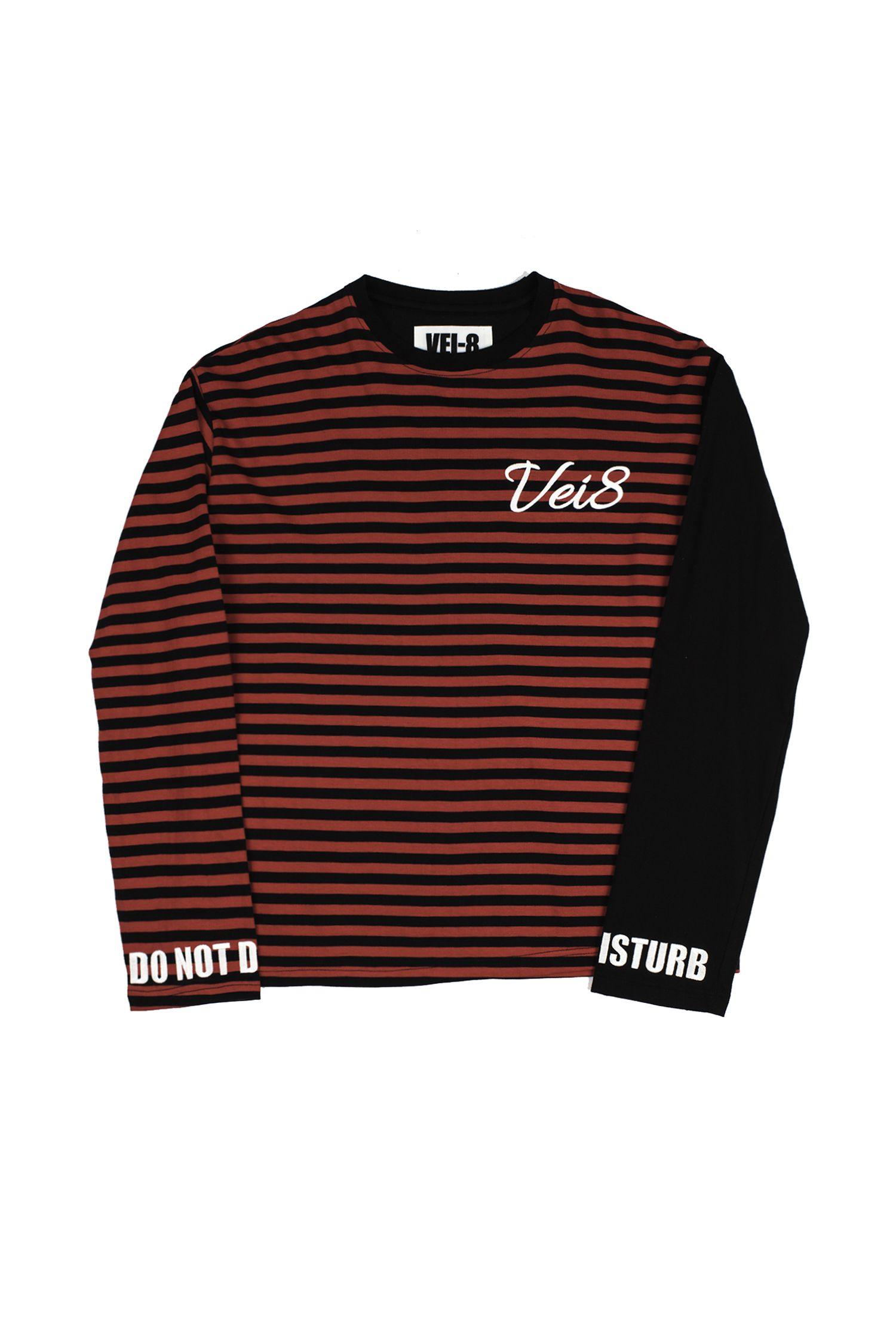 Black Striped Logo - VEI-8 – RED & BLACK STRIPED LOGO T-SHIRT — FIG COLLECTIVE