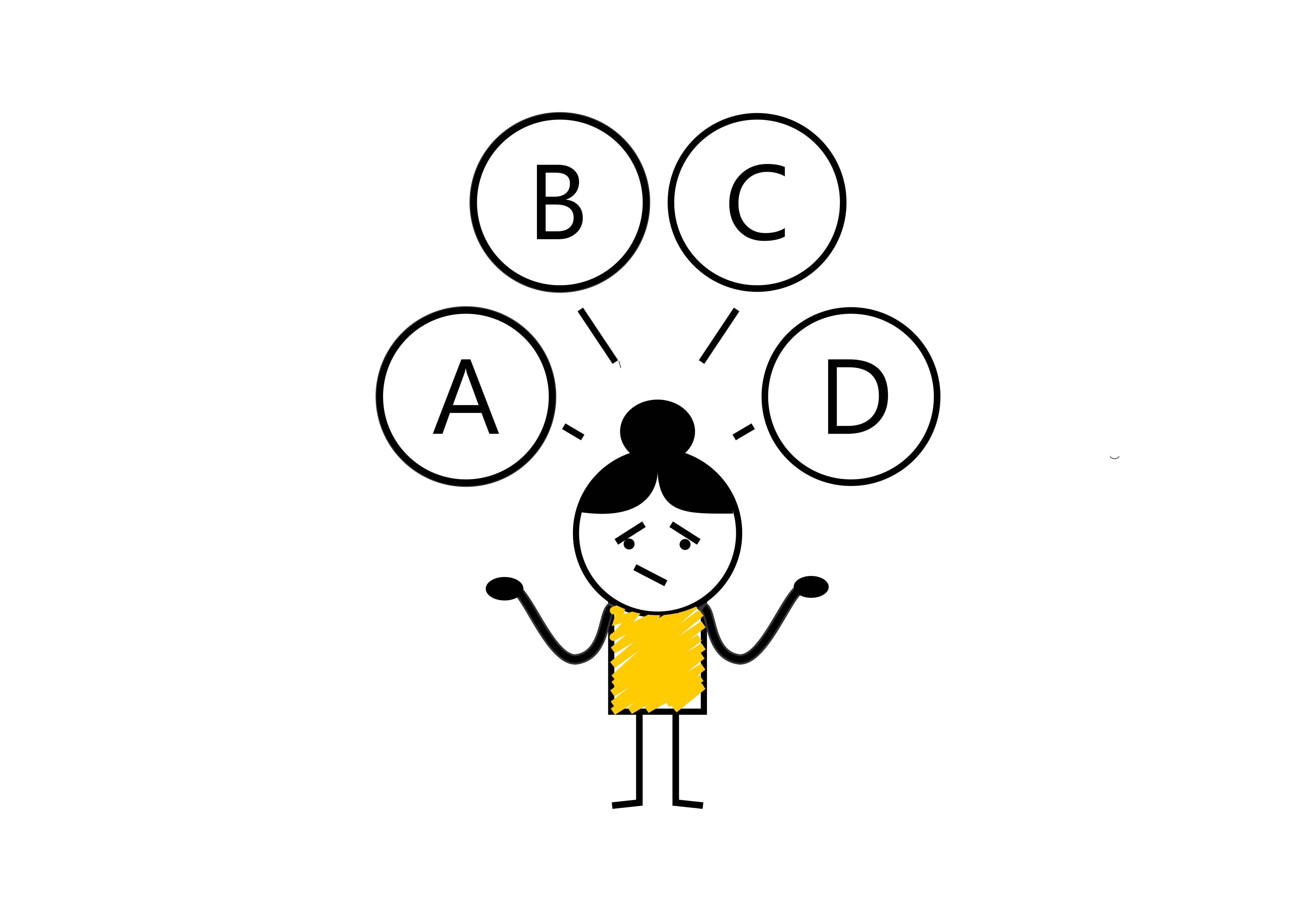 Stick Figure Logo - Stickman, stick figure choice, confused logo Graphic