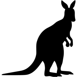 Black and White Kangaroo Logo - Black kangaroo icon - Free black animal icons