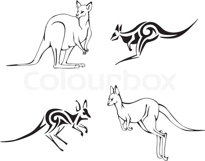 Black and White Kangaroo Logo - Kangaroo Black And White Outline Kangaroo Outline Clip Art Kangaroo ...