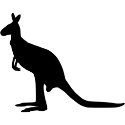 Black and White Kangaroo Logo - Black kangaroo 4 icon - Free black animal icons