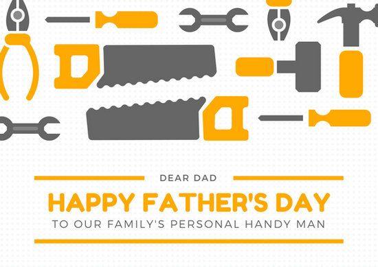 White and Orange Dots Logo - White Dots with Orange Tools Father's Day Card - Templates by Canva