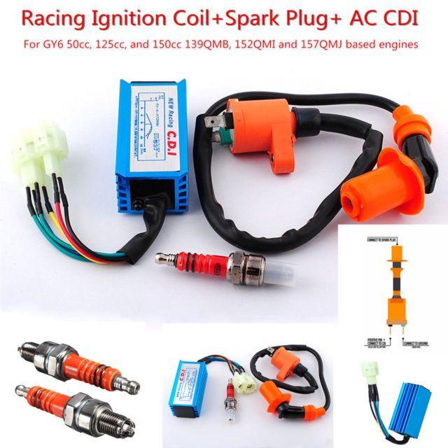 AC Racing Spark Plugs Logo - High Performance Racing Ignition Coil Spark Plug AC CDI for Gy6 50cc ...