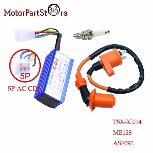 AC Racing Spark Plugs Logo - Racing Ignition Coil GY6+ A7TC Spark Plug + AC CDI 5 pin For 50cc ...