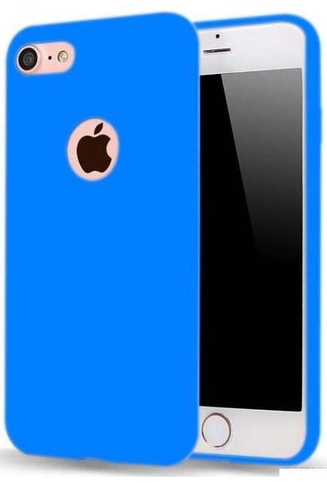 Round Blue Logo - iPhone 6/6S Candy With Round Cut Logo Ultra Thin Blue Soft Silicone ...