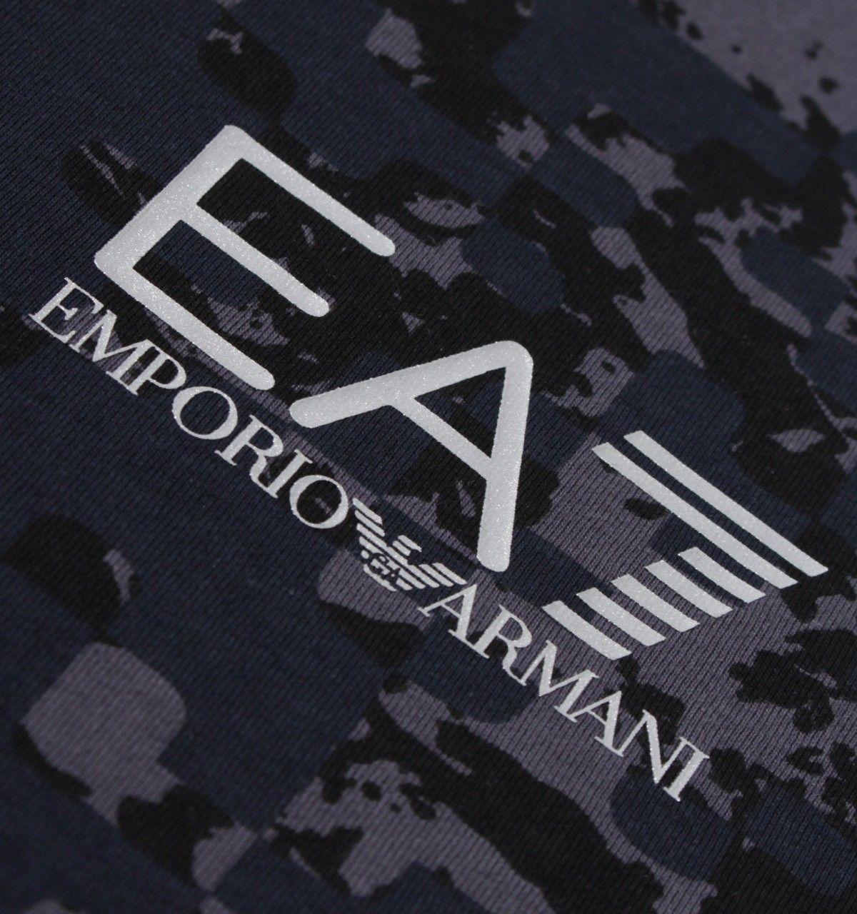 Grey Digital Logo - EA7 Grey Digital Camo Logo T-Shirt