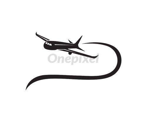Black Airline Logo - Aircraft, airplane, airline logo label. Journey, air travel ...
