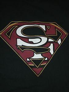 49ers Superman Logo - San Francisco 49ers Superman logo black XL T Shirt, NFL, football | eBay