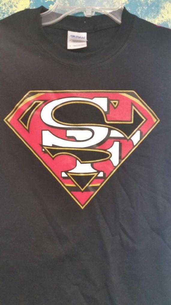 49ers Superman Logo - Men's San Francisco 49ers Inspired Superman T-Shirt by TShirtCrazy ...