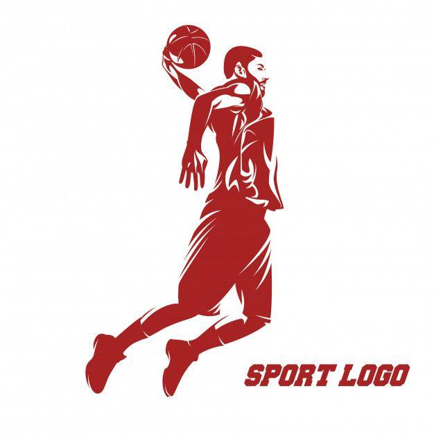 Basketball Player Logo - Man basketball jump action illustration logo vector Vector | Premium ...