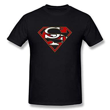 49ers Superman Logo - Rabit cut design Men's San Francisco 49ers Superman Logo T Shirt ...