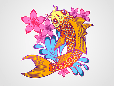 Koi Fish Graphic Logo - Koi Fish Illustration