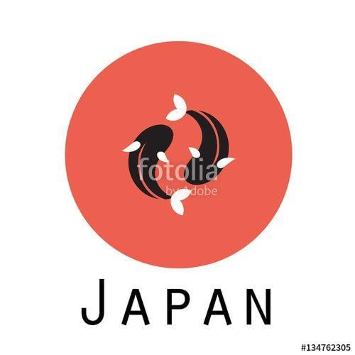 Koi Fish Graphic Logo - Koi logo japan fish japanese symbol background illustration vector ...