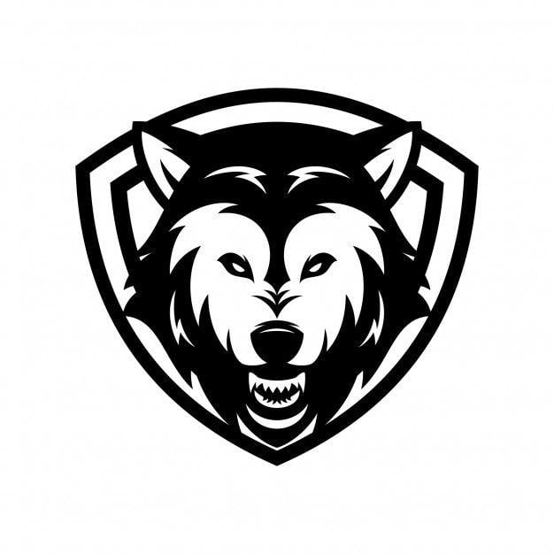 Black and White Animal Logo - Wolf animal sport mascot head logo vector Vector | Premium Download