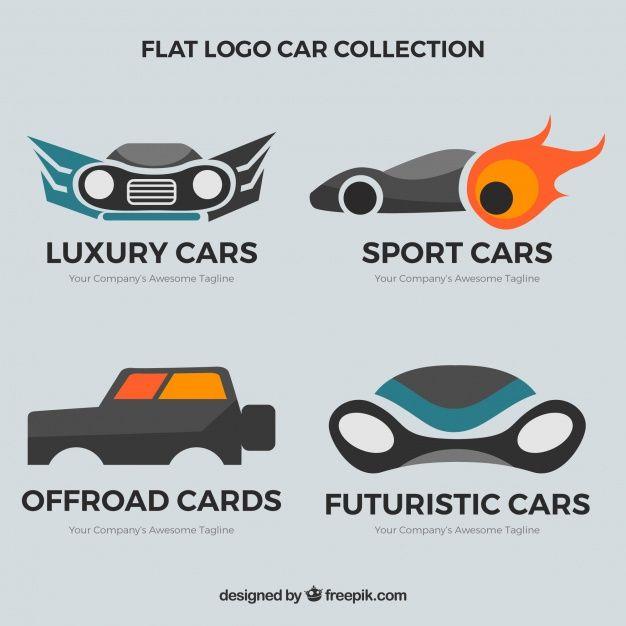 Futuristic Car Logo - Pack of vintage car logos. Stock Image Page