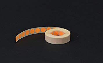 Orange Dots in a Circle Logo - Roll of 1,000 Radiant Orange 12mm Dia. Sticky dots Coloured self ...