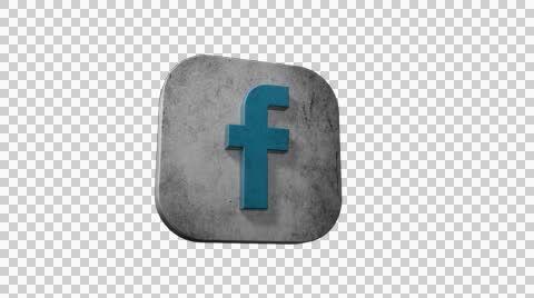 Turquoise Facebook Logo - 3D Animated Facebook Logo With Alpha ~ Stock Video #44343075