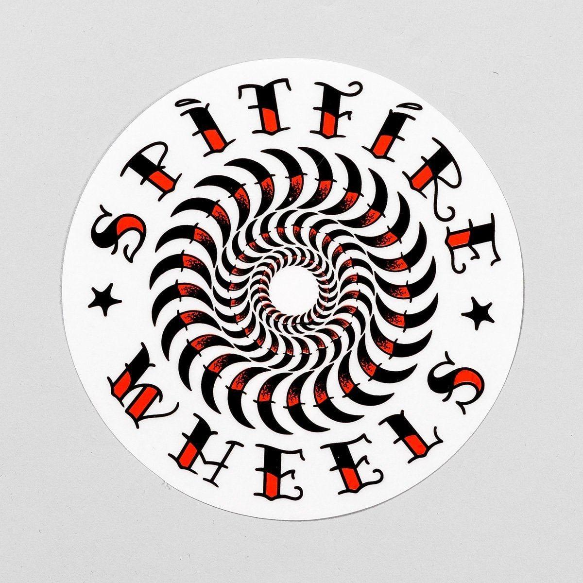 Gray and Red Swirl Logo - Spitfire Elijah Classic Swirl Sticker White/Black/Red 125mm ...