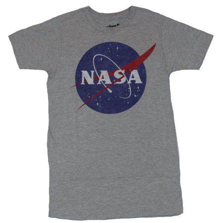 Gray and Red Swirl Logo - NASA Mens T Shirt And Red Space Swirl Classic Logo