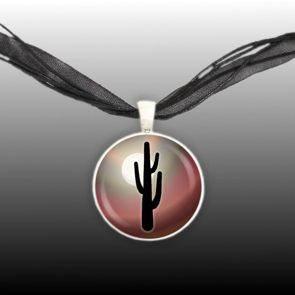 Gray and Red Swirl Logo - Arid Desert Cactus Silhouette Against Moon w/ Earth Red Swirl ...