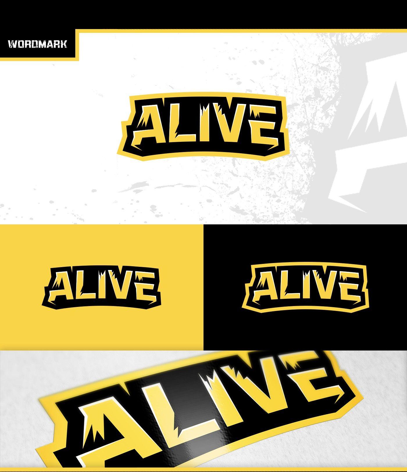 Yellow Sports Logo - Alive Sports Logo and Brand Identity - DaseDesigns