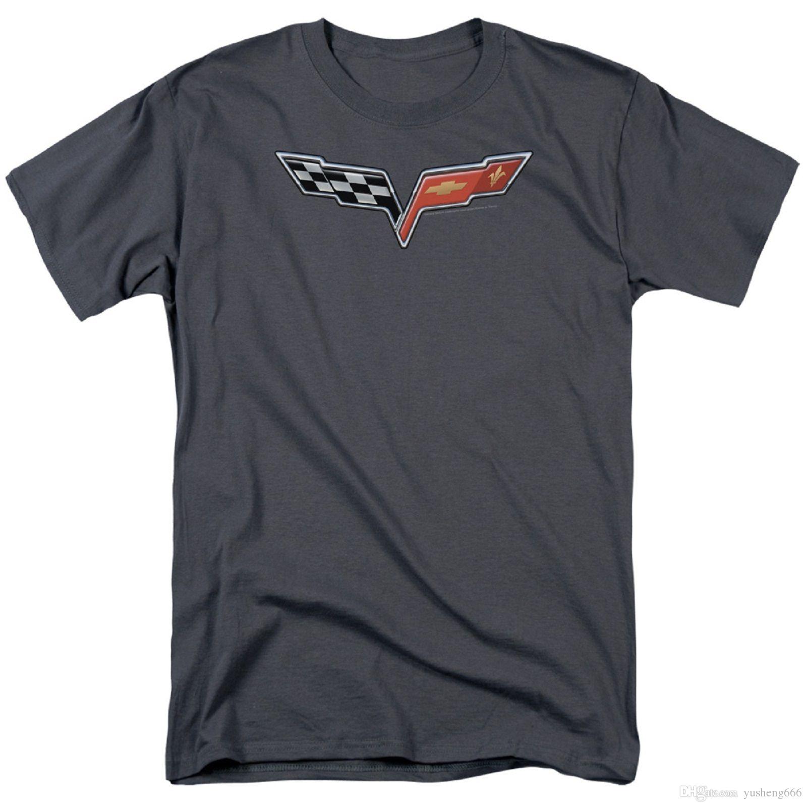 Awesome Corvette Logo - Chevrolet Corvette Flag C6 Logo T Shirt By Trevco Awesome Tee Shirt