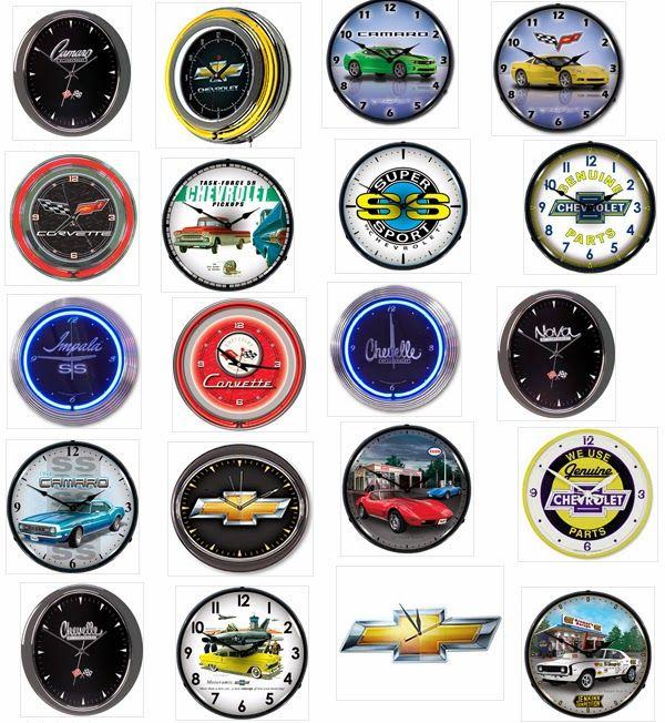 Awesome Corvette Logo - Awesome Chevrolet Lit Up Clocks, Vintage Neon Clocks, New Logo