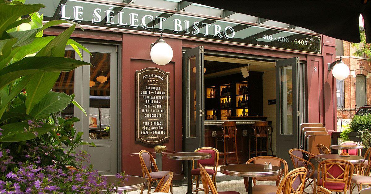 French Restaurants Le Cafee Logo - Le Sélect Bistro, Toronto. Downtown Toronto's most authentic