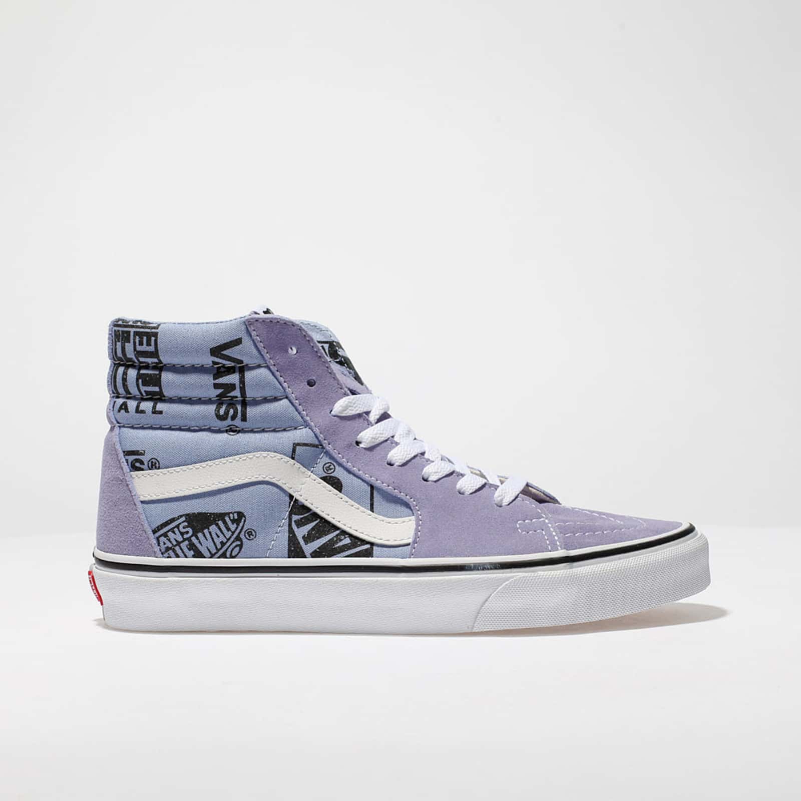 Vans Heel Logo - mens lilac vans sk8-hi logo mix trainers | schuh