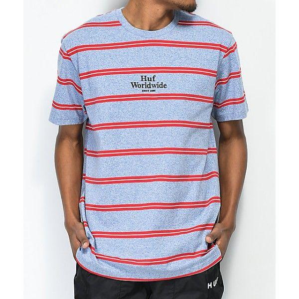 Blue and White Stripe Brand Logo - Golden Gate Stripe Knit Blue T-Shirt by HUF. HUF Golden Gate Stripe ...