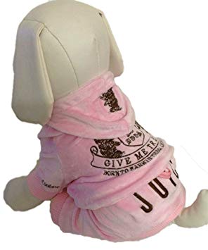 Juicy Couture Dog Logo - C16 Juicy Couture Dog Clothes Velour Sweatshirt Hoodie Pink Large ...