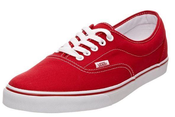 Vans Heel Logo - VANS Shoes in Red - Vans red Canvas Trainers for Women and Men