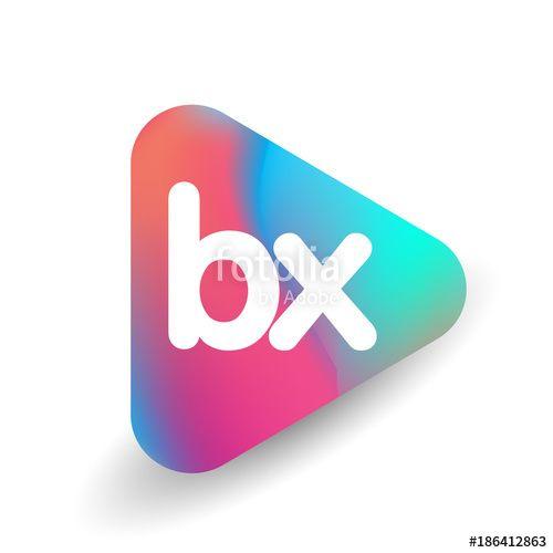 BX Company Logo - Letter BX logo in triangle shape and colorful background, letter
