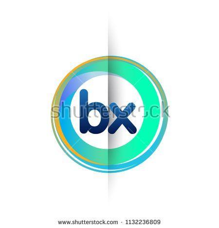 BX Company Logo - Letter BX logo with colorful circle, letter combination logo design