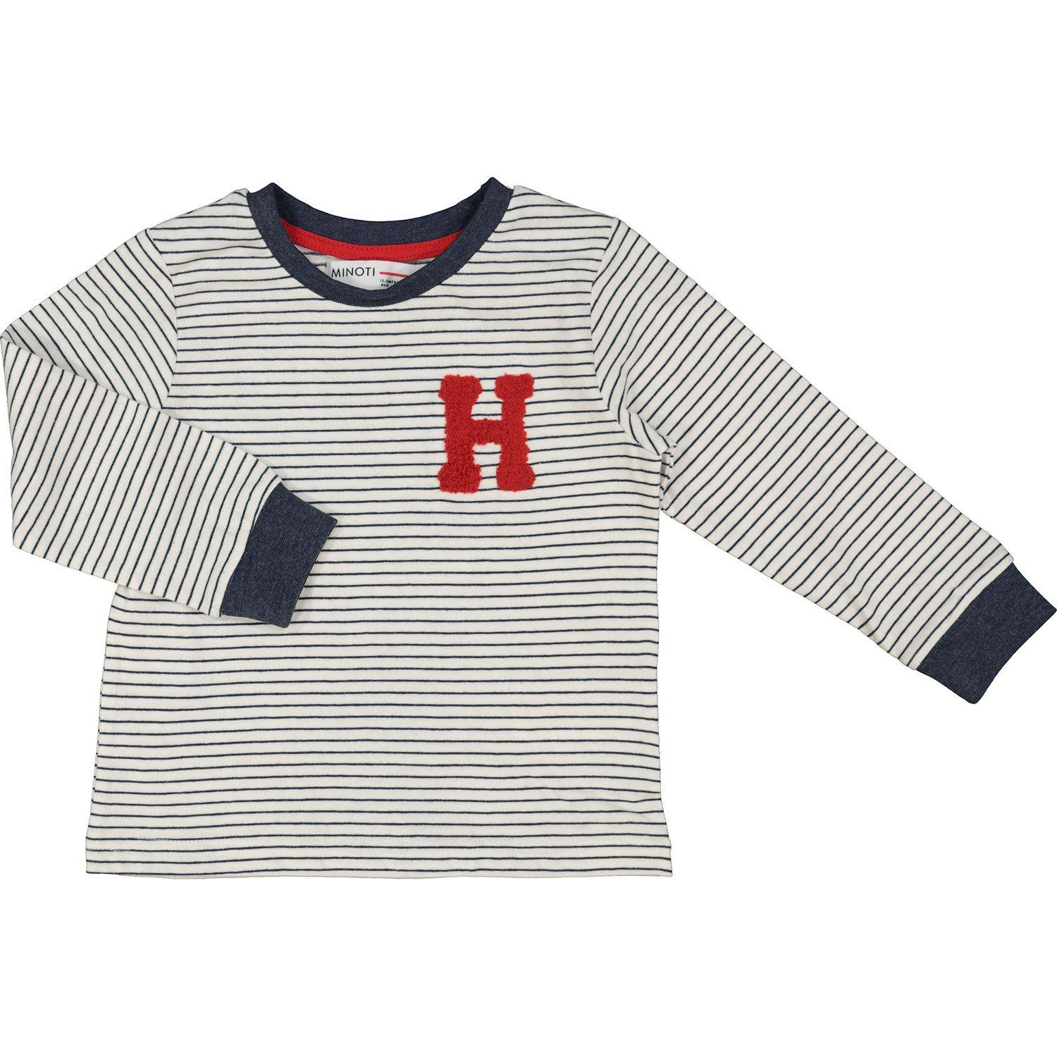 Blue and White Stripe Brand Logo - White & Blue Long Sleeve Top - Sweatshirts & Hoodies - Boys - Kids ...