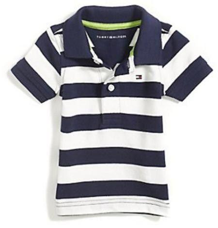 Blue and White Stripe Brand Logo - Polo T-Shirts - Tommy hilfiger boys blue and white stripe polo ...