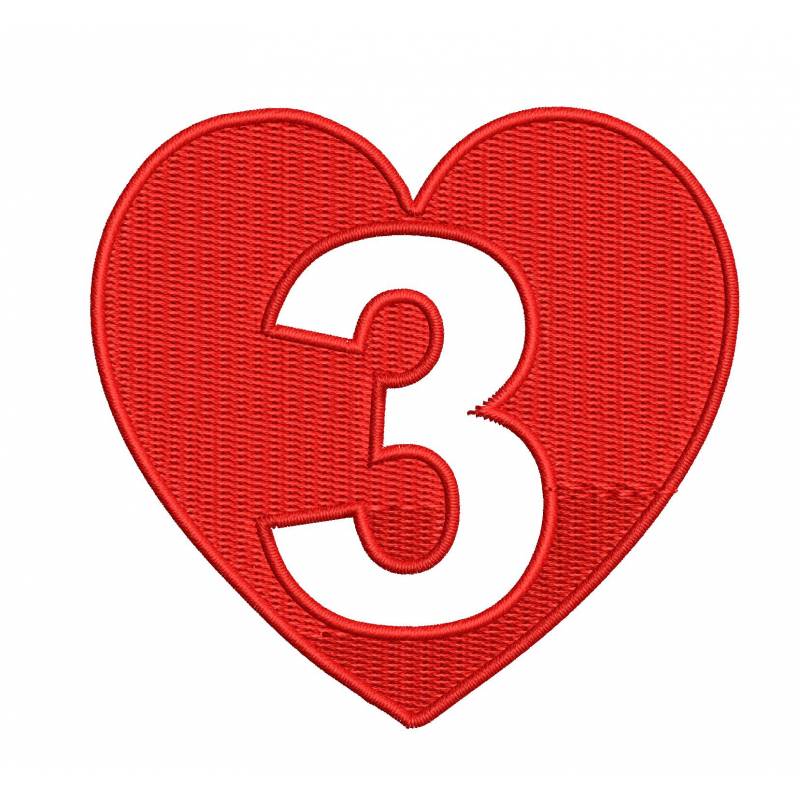 3 Heart Logo - Heart Alpha Number 3 Design