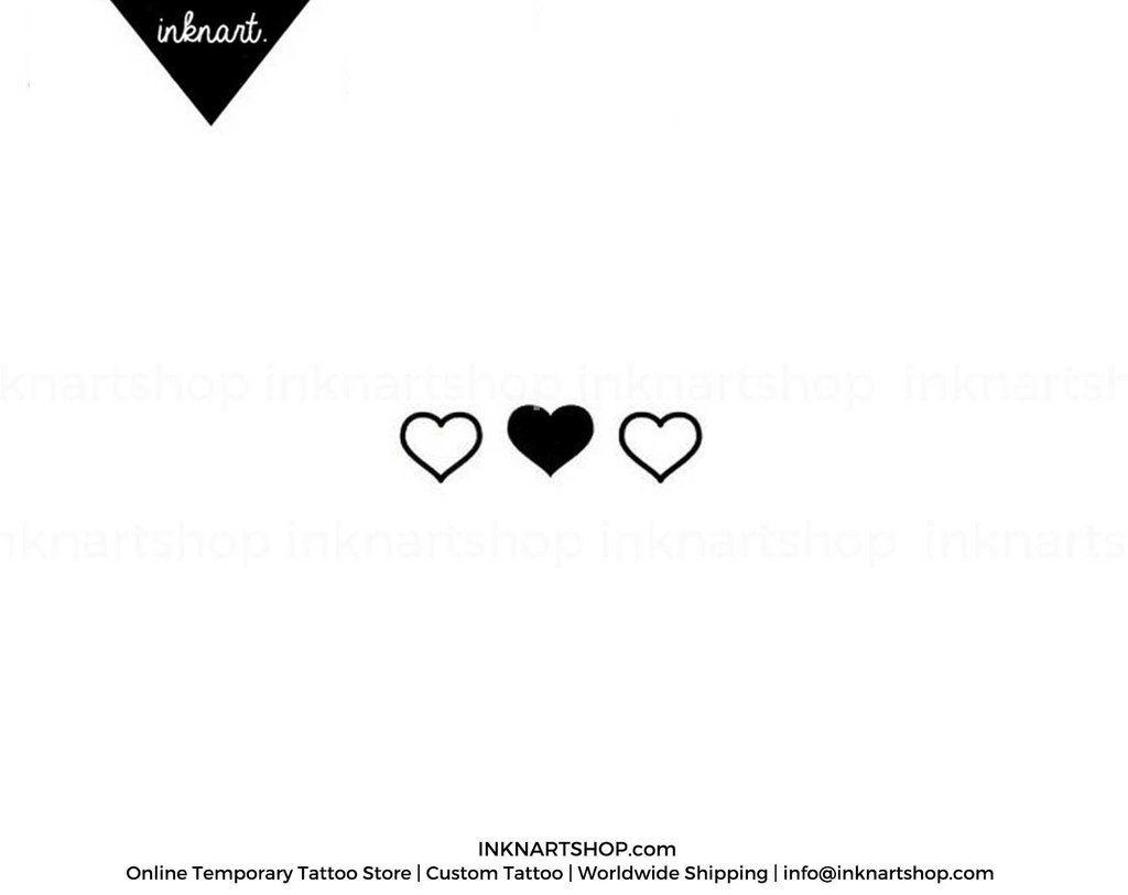3 Heart Logo - Set of 3 Heart Outline – INKNARTSHOP - Designer Temporary Tattoo