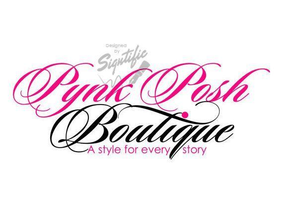 Pink Company Logo - Custom boutique logo, pink and black logo design, small business ...