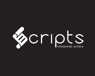 Black and White Scripts Logo - Scripts Designed