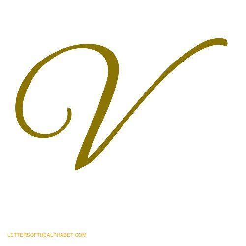 Gold Cursive Letter Logo - lower case cursive v. Letters Of The Alphabet In Cursive Gold