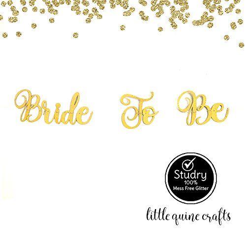 Gold Cursive Letter Logo - Bride To Be Gold Glitter Cursive Letter Banner Garland